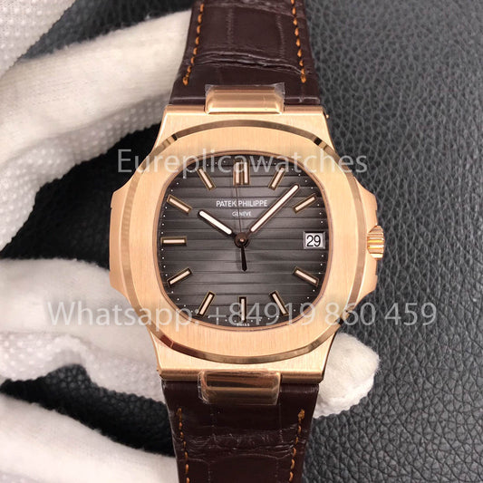 파텍 필립 노틸러스 5711R-001 로즈 골드 1:1 Best Clone 3K 팩토리 Newest Version 가죽 스트랩