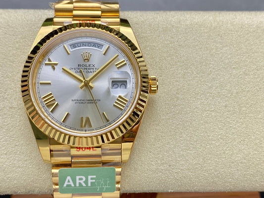 Rolex Day Date 40 M228238-0002 Silver Dial 1:1 Best 에디션 AR 팩토리 3255 Movement