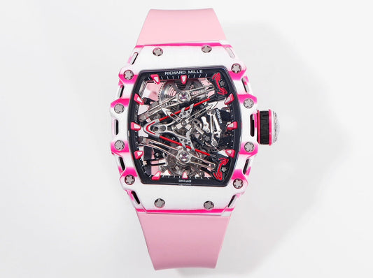 Richard Mille Bubba Watson 투르비용 RM38-02 1:1 Best 에디션 Pink 러버 스트랩