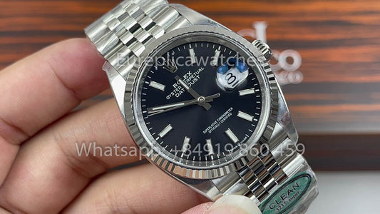 롤렉스 데이트저스트 M126234-0015 36MM 1:1 Best Clone Clean 팩토리 블랙 다이얼 2024 Version