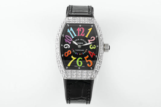 Женская яхтенная яхта Franck Muller V32 1:1 Best 에디션 ABF 팩토리 Square Diamond Gypsophila 블랙