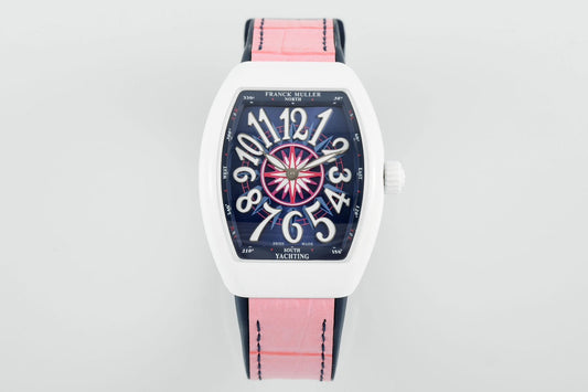 Franck Muller V32 Women's Yachting 1:1 Best 에디션 ABF 팩토리 Pink 러버 스트랩