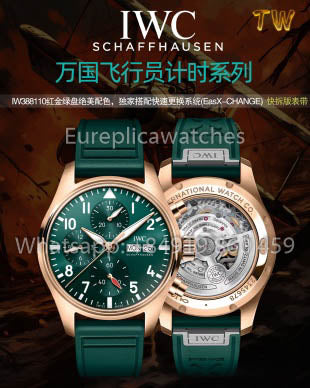 IWC Pilot IW388110 크로노그래프 Watch 41MM 1:1 Best Clone 그린 다이얼 TW 팩토리