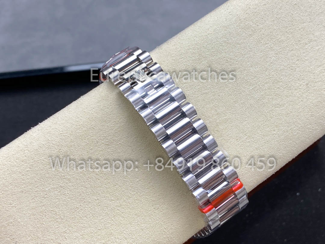 Rolex Day Date 128236-0024 화이트 Gold 1:1 Best Clone 8+ 팩토리 Counterweight Version