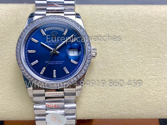 Rolex Day Date m128399tbr 화이트 Gold 1:1 Best Clone 8+ 팩토리 Counterweight Version