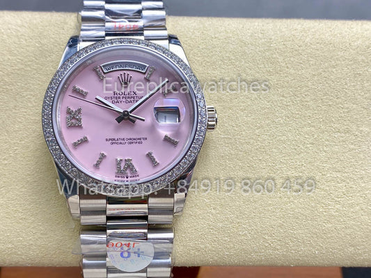 Rolex Day Date m128349rbr-0008 화이트 Gold 1:1 Best Clone 8+ 팩토리 Counterweight Version