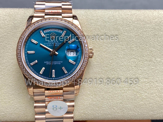 Rolex Day Date m128395tbr-0032 로즈 골드 1:1 Best Clone 8+ 팩토리 Counterweight Version