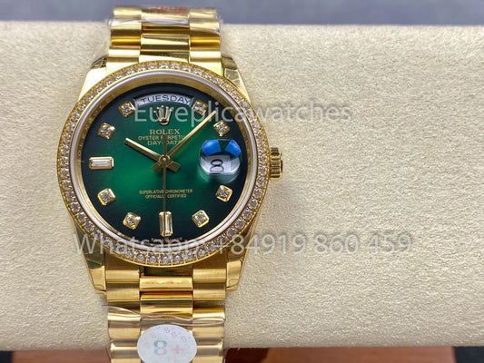 Rolex Day Date 128239-0035 옐로 골드 1:1 Best Clone 8+ 팩토리 Counterweight Version