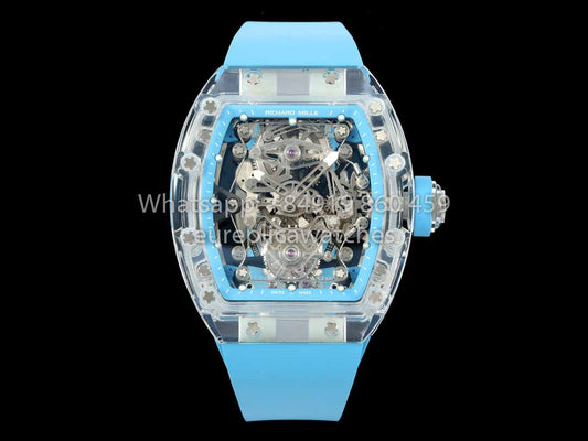Richard Mille RM 56-02 투르비용 1:1 Best Clone RM 팩토리 블루 다이얼 and 블루 Strap Saphire Case