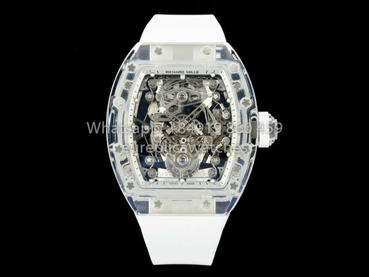 Richard Mille RM 56-02 투르비용 1:1 Best Clone RM 팩토리 화이트 다이얼 and 화이트 Strap