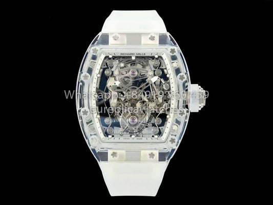Richard Mille RM 56-02 투르비용 1:1 Best Clone RM 팩토리 Transparent case 화이트 다이얼