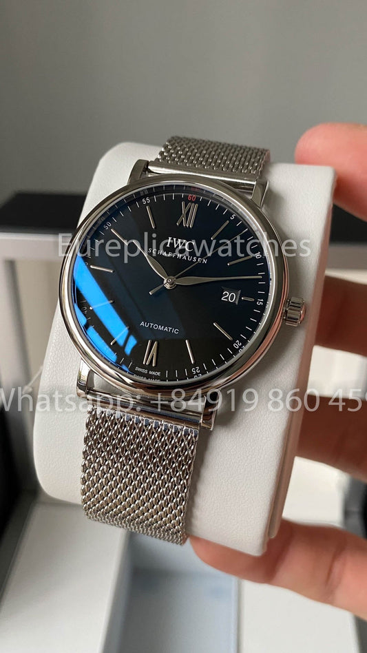 IWC Portofino IW356518 오토매틱 Watch 40MM 1:1 Best Clone A+ 팩토리 Mesh Strap