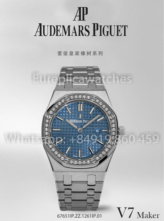 오데마 피게 67651OR Ladies’ Quartz Watch 1:1 Best Clone V7 팩토리 블루 SS
