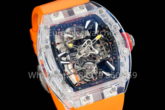 Richard Mille RM 56-02 투르비용 1:1 Best Clone RM 팩토리 Orange 러버 스트랩 Newest version