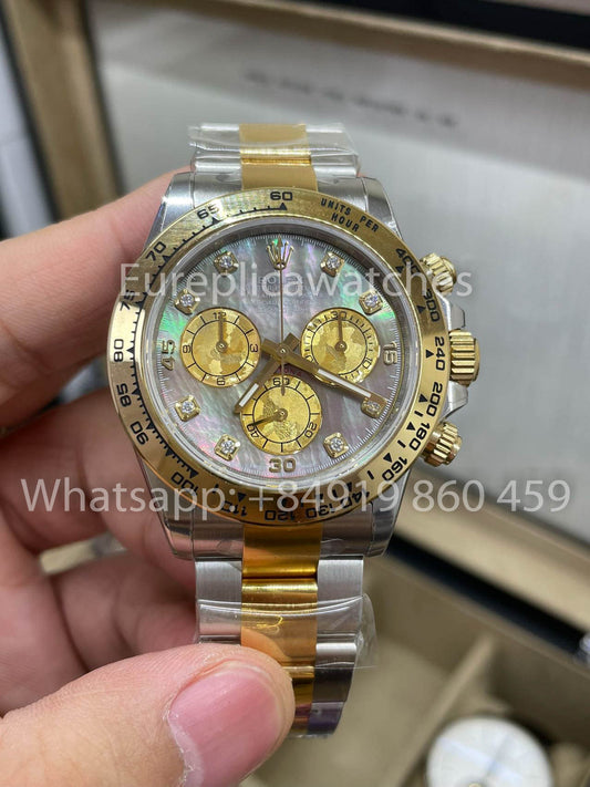 롤렉스 Cosmograph 데이토나 M116503-0007 Mother of Pearl 1:1 Best Clone CounterWeight Gold and Silver