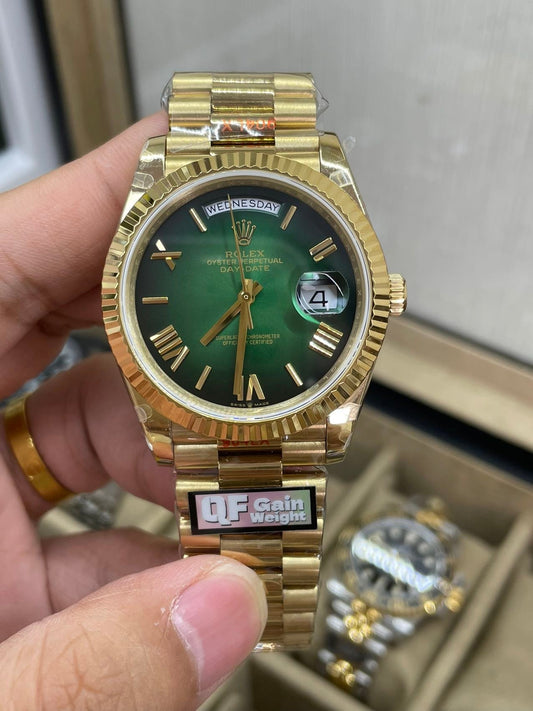 롤렉스 unveils the new Day-Date 40mm with a 그린 다이얼 2024 QF 팩토리 1:1 Best 에디션