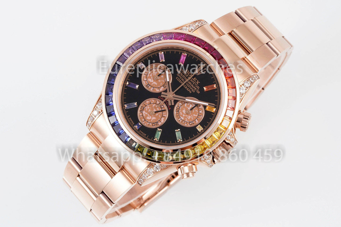 롤렉스 데이토나 Rainbow Sundust Dial 로즈 골드 40mm 1:1 Best Clone EF 팩토리 SS