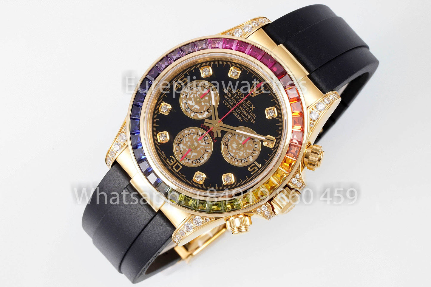 롤렉스 데이토나 Rainbow Diamond Dial 옐로 골드 40mm 1:1 Best Clone EF 팩토리
