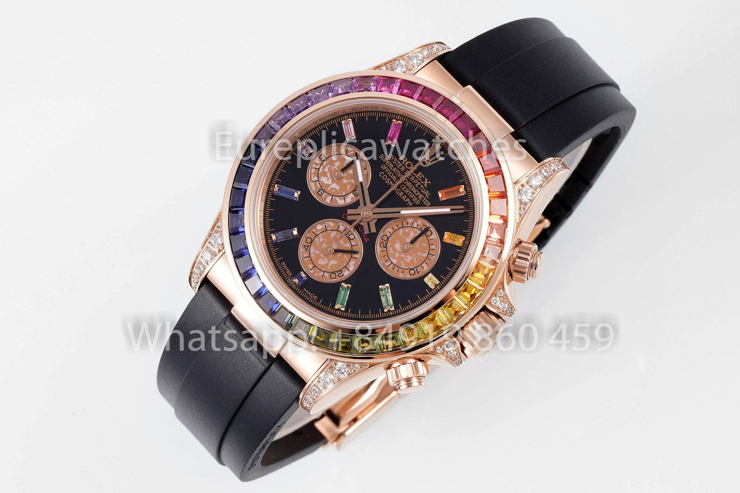 롤렉스 데이토나 Rainbow Sundust Dial 로즈 골드 40mm 1:1 Best Clone EF 팩토리