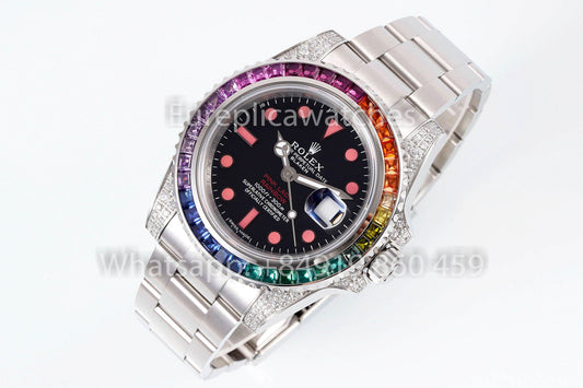 롤렉스 서브마리너 Pink Lady Rainbow 1:1 Best Clone EF 팩토리 3135 Movement
