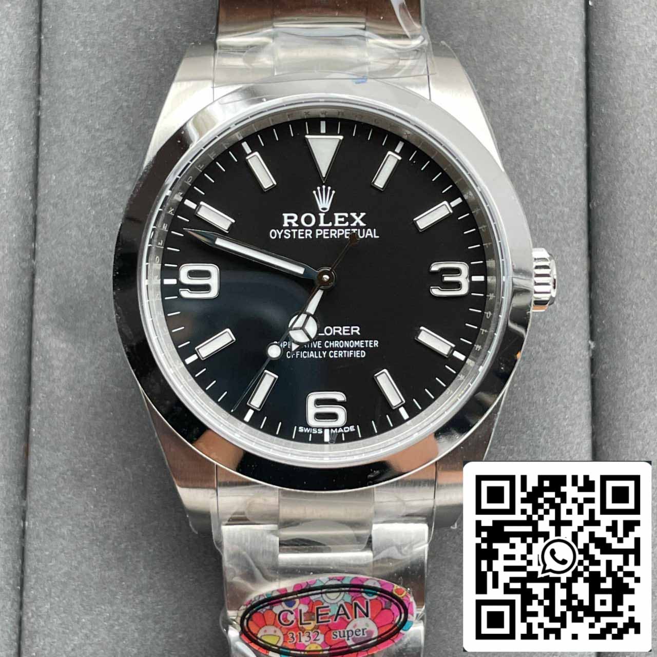 롤렉스 익스플로러 M214270 -0001 39MM 1:1 Best 에디션 Clean 팩토리 블랙 다이얼 3132 Movement