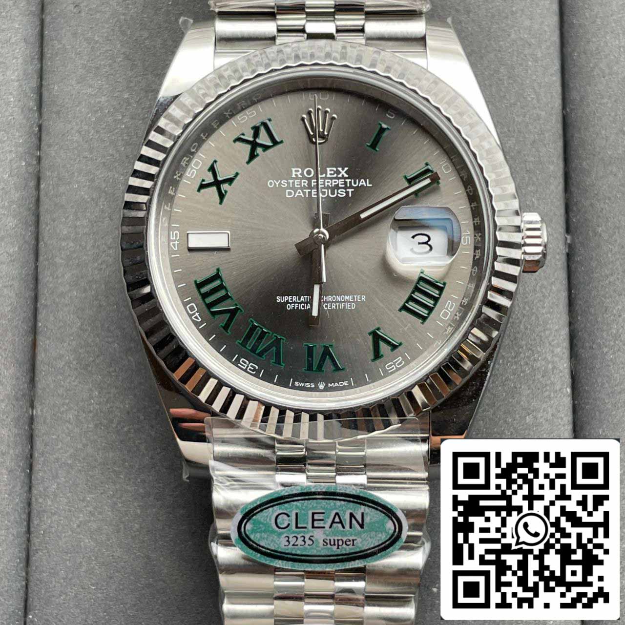 롤렉스 데이트저스트 M126334-0045 41MM Wimbledon dial from Clean 팩토리