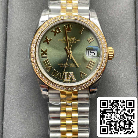 롤렉스 데이트저스트 M126233-0025 1:1 Best 에디션 EW 팩토리 Diamond-Studded Olive 그린 다이얼