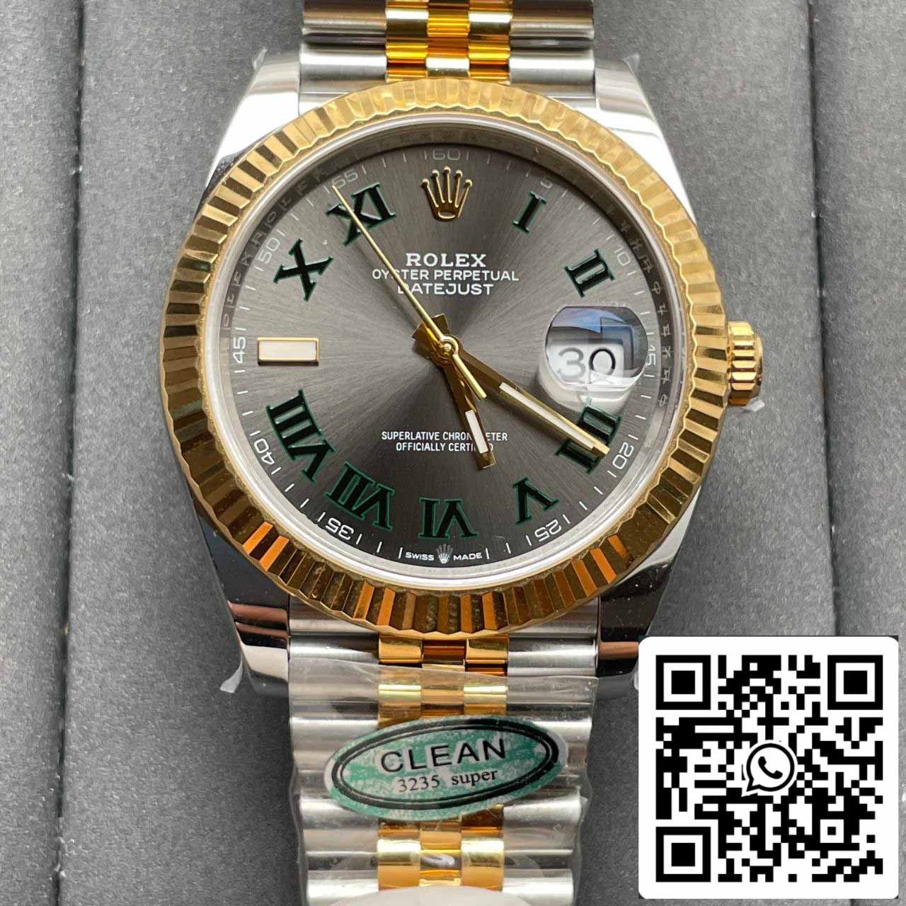 롤렉스 데이트저스트 M126333-0020 1:1 Best 에디션 Clean 팩토리 41mm Wimbledon Dial