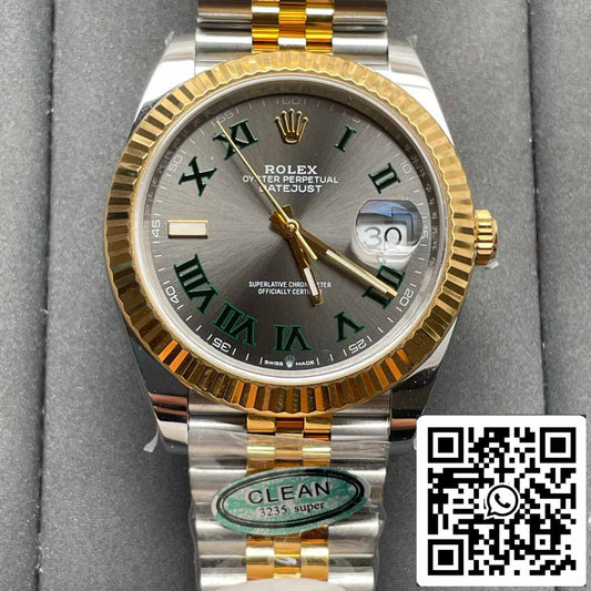 롤렉스 데이트저스트 M126333-0020 1:1 Best 에디션 Clean 팩토리 41mm Wimbledon Dial