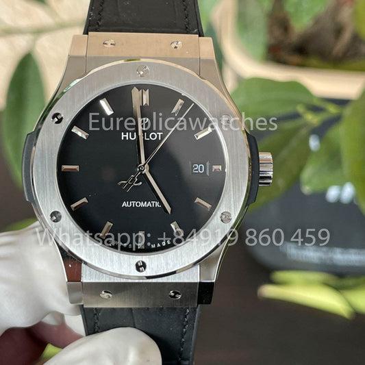 Hublot Classic Fusion 542.NX.1171.RX 42MM 1:1 Best Clone HB 팩토리 블랙 다이얼 가죽 스트랩