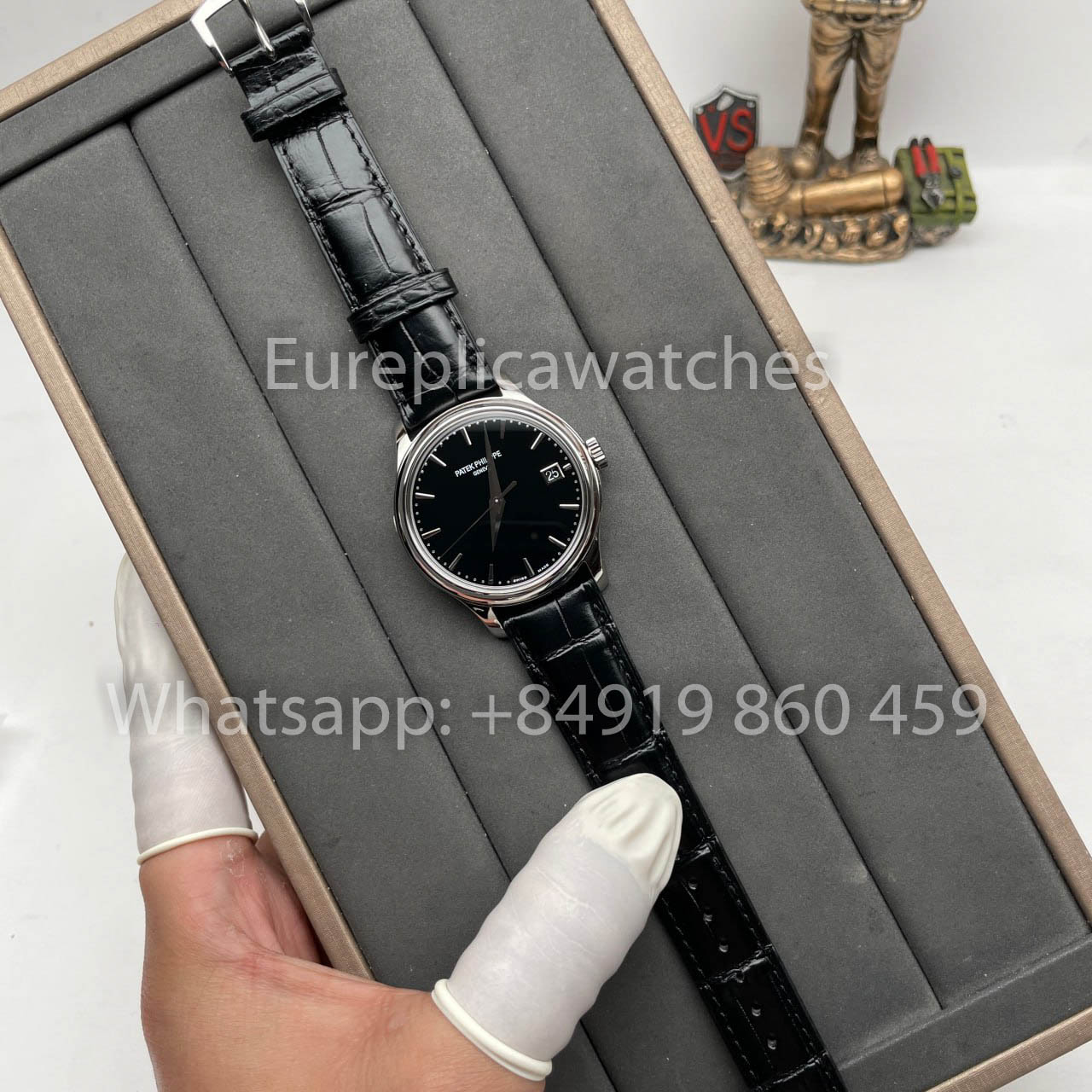 أفضل لعبة 3K 팩토리 블랙 다이얼 파텍 필립 칼라트라바 5227G-010 1:1