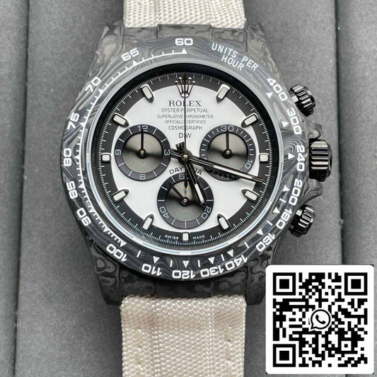 롤렉스 데이토나 Cosmograph Carbon Fiber Diw Customized Version 1:1 Best 에디션 Noob 팩토리 화이트 다이얼
