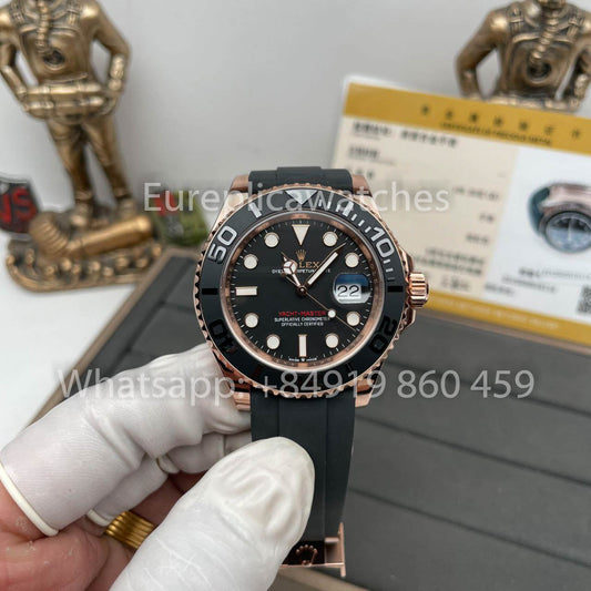 롤렉스 Yacht-Master 40 로즈 골드 Men's Watch 126655-0002 18k 로즈 골드 coated Clean 팩토리