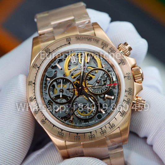 ADG Custom Rolex Daytona Skeleton Dial Artisans de Genève “Glacier” 1:1 Best Clone 로즈 골드