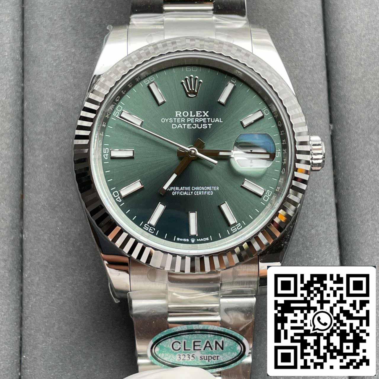 롤렉스 데이트저스트 M126334-0028 1:1 Best 에디션 Clean 팩토리 그린 다이얼