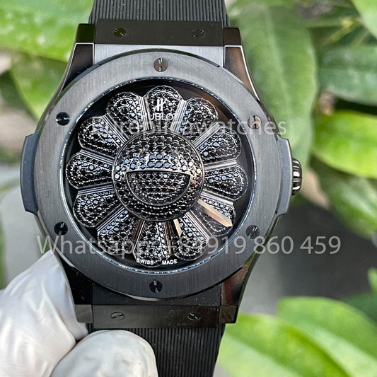 Hublot Classic Fusion Takashi Murakami 507.CX.9000.RX.TAK21 1:1 Best 에디션 Sunflower 블랙 다이얼