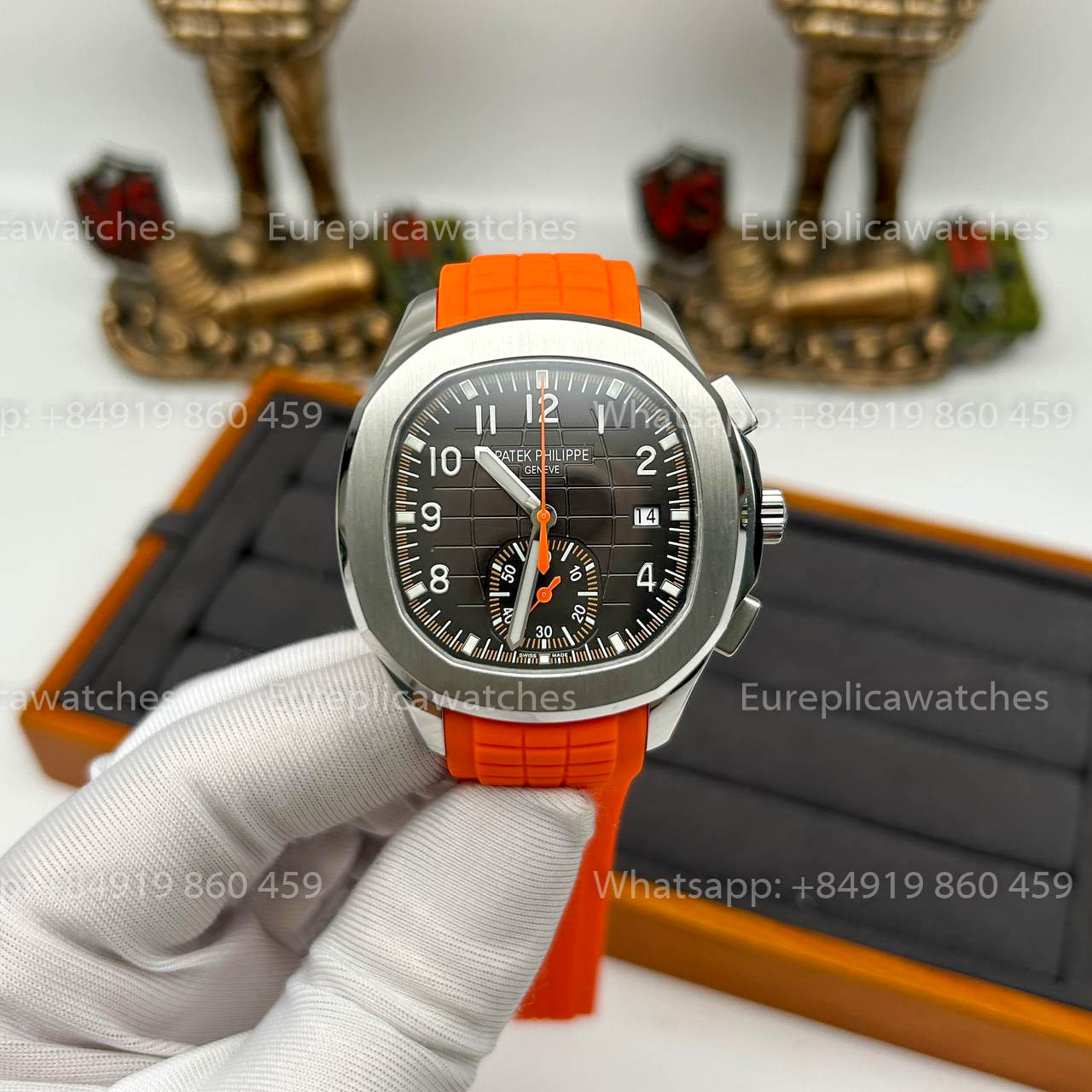 파텍 필립 아쿠아넛 5968A-001 Orange 러버 스트랩 1:1 Best Clone 3K 팩토리