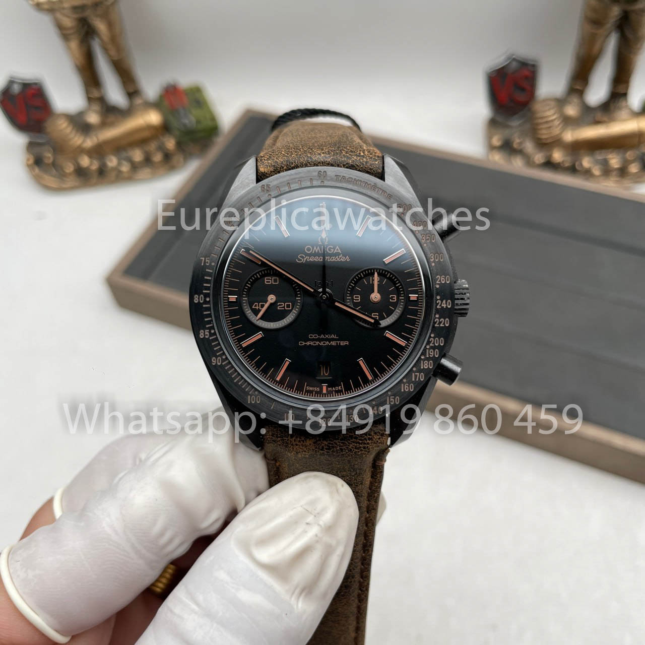 تم إصداره في 311.92.44.51.01.006 Moonwatch 1:1 Best 에디션 N1 팩토리 브라운 죽 스트랩