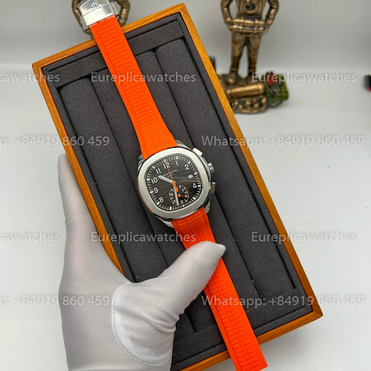 파텍 필립 아쿠아넛 5968A-001 Orange 러버 스트랩 1:1 Best Clone 3K 팩토리