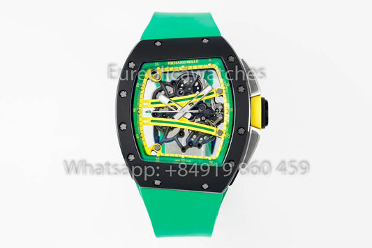 Richard Mille RM061 TZP-N 블랙 세라믹 1:1 Best Clone ZF 팩토리 그린 Strap