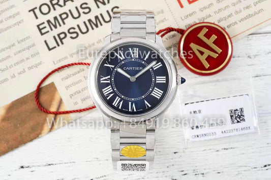Cartier Ronde Must De Cartier 36mm 1:1 Best Clone AF 팩토리 블루 다이얼