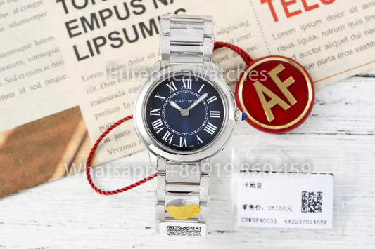Cartier Ronde Must De Cartier 29mm 1:1 Best Clone AF 팩토리 블루 다이얼