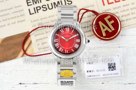 Cartier Ronde Must De Cartier 29mm 1:1 Best Clone AF 팩토리 Red Dial