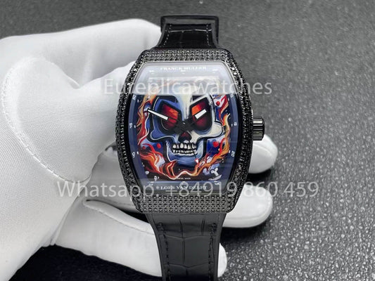 Franck Muller Vanguard Loes Van Delft 1:1 Best Clone ABF 팩토리 블랙 diamonds