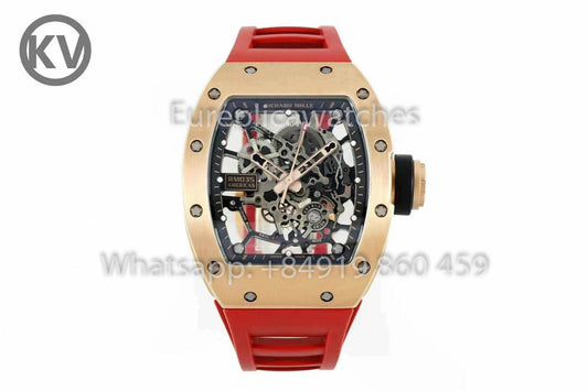 Richard Mille RM035 Toro Americas 에디션 로즈 골드 and Orange Strap 1:1 Best Clone KV 팩토리
