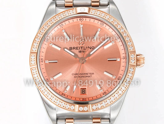 Breitling Chronomat 36 UNWORN 2022 A10380591L1A1 Series 1:1 Super Clone BLS 팩토리 Pink diamonds