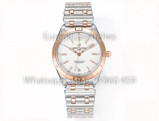 Breitling Chronomat 36 UNWORN 2022 A10380591L1A1 Series 1:1 Super Clone BLS 팩토리 화이트 다이얼 silver and rosse gold