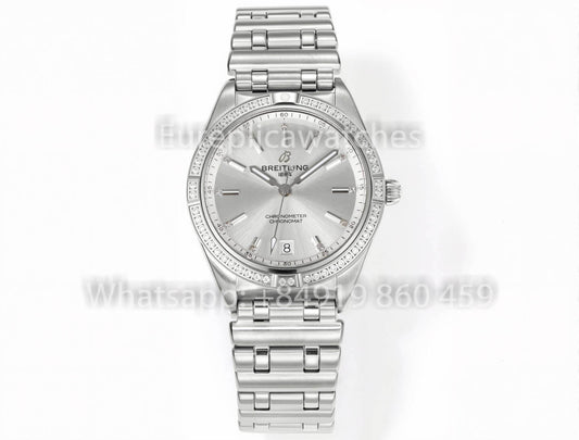 Breitling Chronomat 36 UNWORN 2022 A10380591L1A1 Series 1:1 Super Clone BLS 팩토리 Rose 화이트 Diamonds