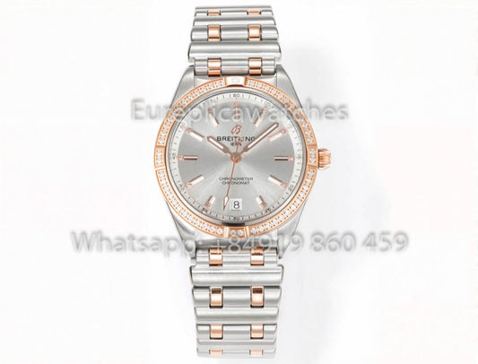 Breitling Chronomat 36 UNWORN 2022 A10380591L1A1 Series 1:1 Super Clone BLS 팩토리 로즈 골드 and Silver