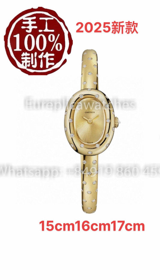 Cartier Lady Baignoire Bathtub 1:1 베스트 버전 18k Real gold and Moissanite diamonds